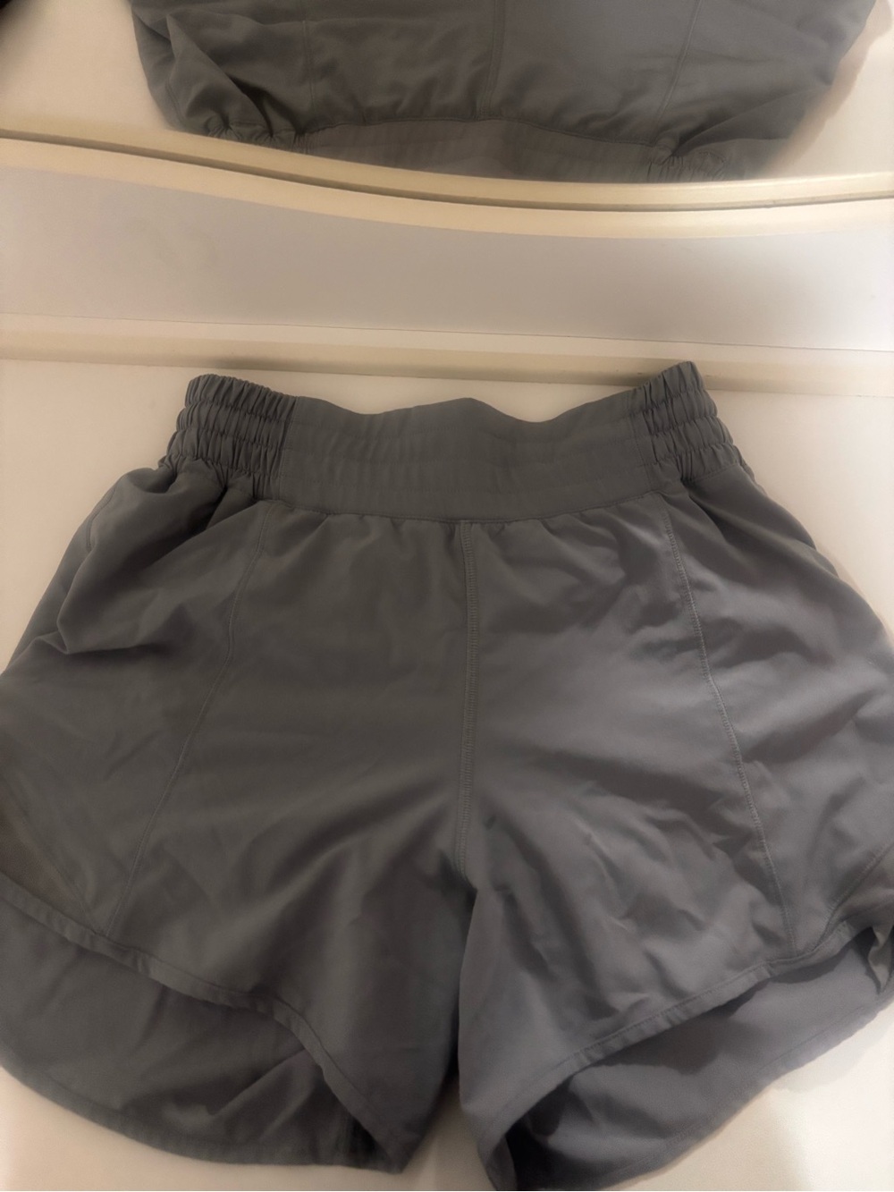 lululemon athletica Gray High-Rise Elastic Waist Athletic Shorts